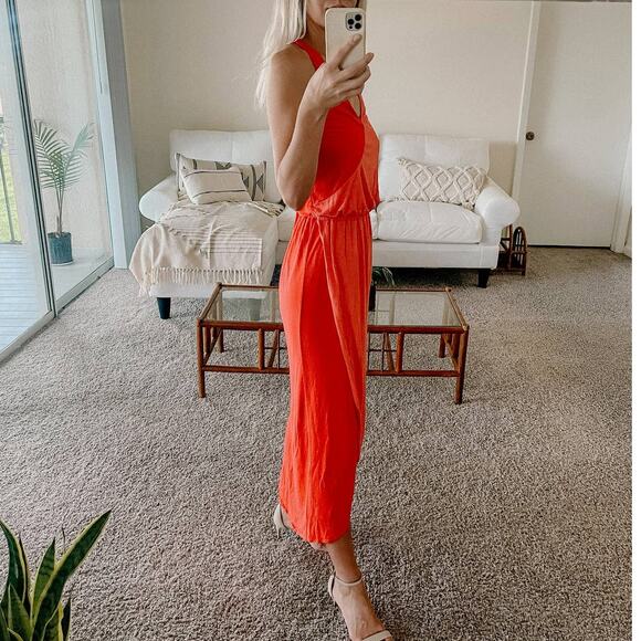 Mossimo Pink and red wrap midi dress - Picture 3 of 11